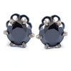 2.50 Ct AAA Certified Black Diamond Solitaire Studs in Prong Settings - ZeeDiamonds