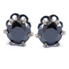 7 mm, 3 Carat Round Black Diamond Solitaire Studs with Screw Back-Great Gift for Anniversary,Birthday