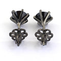 2.50 Ct AAA Certified Black Diamond Solitaire Studs in Prong Settings - ZeeDiamonds