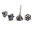 2.50 Ct AAA Certified Black Diamond Solitaire Studs in Prong Settings - ZeeDiamonds