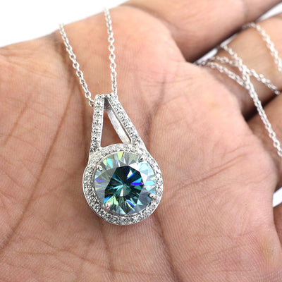 5 Certified Gorgeous Blue Diamond Pendant with Diamond Accents - ZeeDiamonds