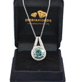 5 Certified Gorgeous Blue Diamond Pendant with Diamond Accents - ZeeDiamonds