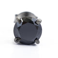 2 Ct AAA Certified Round Shape Black Diamond Single Stud in Black Gold - ZeeDiamonds