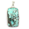 21.76 Ct Certified Turquoise Gemstone 100% Original Sterling Silver Designer Pendant - ZeeDiamonds