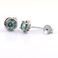 2 Ct Blue Diamond Solitaire Studs in 925 Sterling Silver - ZeeDiamonds