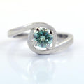 0.85 Ct Stylish Blue Diamond Solitaire Ring, AAA - Great Shine & Luster! - ZeeDiamonds