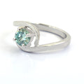 0.85 Ct Stylish Blue Diamond Solitaire Ring, AAA - Great Shine & Luster! - ZeeDiamonds