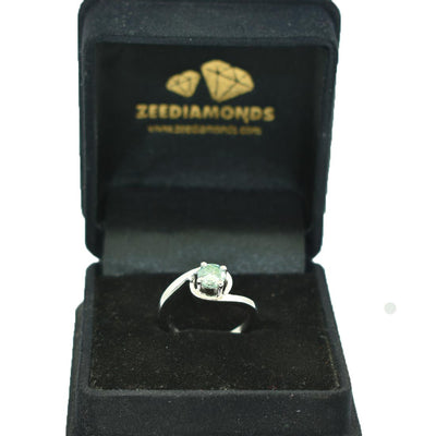 0.85 Ct Stylish Blue Diamond Solitaire Ring, AAA - Great Shine & Luster! - ZeeDiamonds