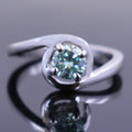0.85 Ct Stylish Blue Diamond Solitaire Ring, AAA - Great Shine & Luster! - ZeeDiamonds