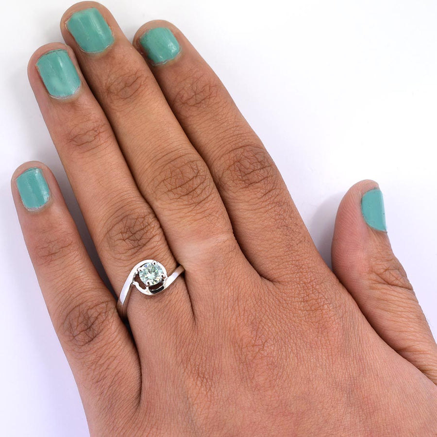 0.65 Ct AAA Certified Blue Diamond Solitaire Ring, New Collection - ZeeDiamonds