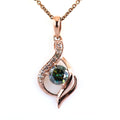 0.65 Ct Elegant Blue Diamond Pendant with Rose-Cut Diamond Accents - ZeeDiamonds