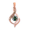 0.65 Ct Elegant Blue Diamond Pendant with Rose-Cut Diamond Accents - ZeeDiamonds