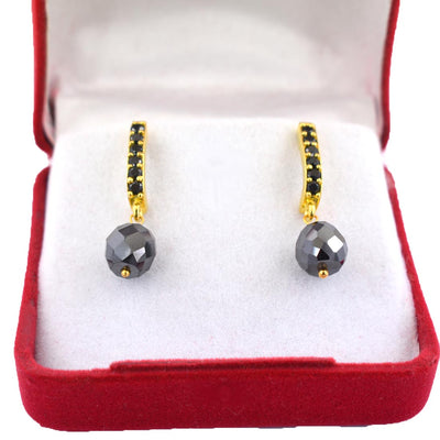 7 mm AAA Certified Black Diamond Designer Earrings, Latest Style - ZeeDiamonds