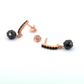 7 mm AAA Certified Black Diamond Designer Earring, Great Brilliance - ZeeDiamonds