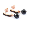 7 mm Certified Black Diamond Designer Earrings in Rose Gold Finish - ZeeDiamonds