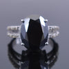 RARE! 7 Ct Gorgeous Black Diamond Ring in 925 Silver with Rose Cut Diamond Accents, Ideal Gift