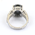 7 Ct Black Diamond Ring With Rose Cut Diamond Accents - ZeeDiamonds