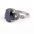 6 Ct Certified Black Diamond Ring With Diamond Accents - ZeeDiamonds