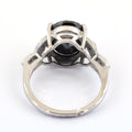 6 Ct Certified Black Diamond Ring With Diamond Accents - ZeeDiamonds