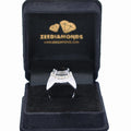 4.50 Ct Black Diamond Solitaire Cocktail Ring with Diamond Accents - ZeeDiamonds