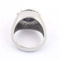 4.50 Ct Black Diamond Solitaire Cocktail Ring with Diamond Accents - ZeeDiamonds