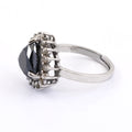 5 Ct Trillion Shape Black Diamond Ring With Diamond Accents - ZeeDiamonds