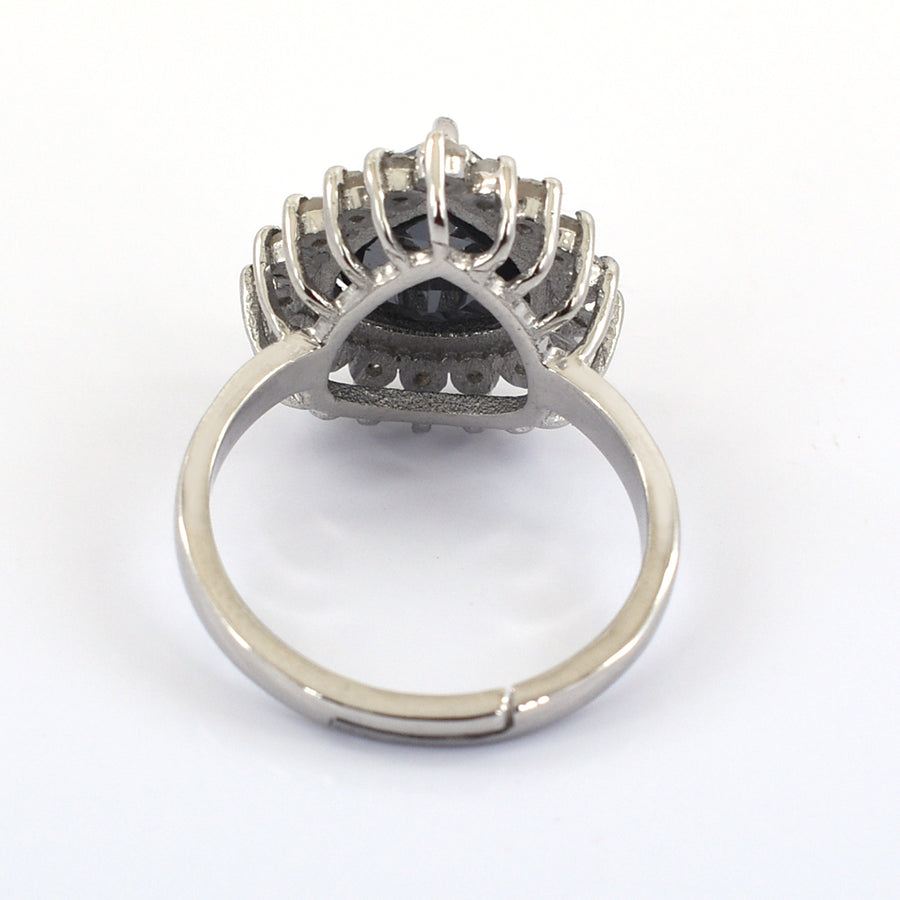 5.10 Ct Black Diamond Solitaire Designer Ring with Diamond Accents - ZeeDiamonds