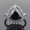 5.10 Ct Black Diamond Solitaire Designer Ring with Diamond Accents - ZeeDiamonds