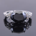 3 Ct Black Diamond Ring With Rose Cut Diamond Accents - ZeeDiamonds