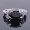 5.20 Ct Black Diamond Solitaire Cocktail Ring with Diamond Accents - ZeeDiamonds