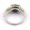 3 Ct Black Diamond Ring With Rose Cut Diamond Accents - ZeeDiamonds