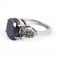 4.5 Ct Black Diamond Designer Ring With Rose Cut Diamond Accents - ZeeDiamonds