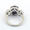 6.75 Ct Black Diamond Solitaire Designer Ring with Diamond Accents - ZeeDiamonds