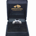 6.55 Ct Black Diamond Solitaire Cocktail Ring with Diamond Accents - ZeeDiamonds