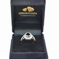 2.80 Ct Black Diamond Solitaire Designer Ring with Diamond Accents - ZeeDiamonds