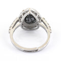 2.80 Ct Black Diamond Solitaire Designer Ring with Diamond Accents - ZeeDiamonds