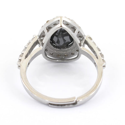 2.80 Ct Black Diamond Solitaire Designer Ring with Diamond Accents - ZeeDiamonds