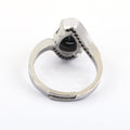 2.5 Ct Certified Pear Shape Black Diamond Ring With Diamond Accents - ZeeDiamonds