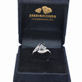 2.5 Ct Certified Pear Shape Black Diamond Ring With Diamond Accents - ZeeDiamonds