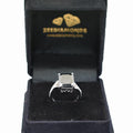 7 Ct Certified Emerald Cut Black Diamond Ring With Diamond Accents - ZeeDiamonds