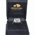 5.30 Ct Black Diamond Solitaire Designer Ring with Diamond Accents - ZeeDiamonds