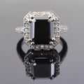 3.5 Ct Black Diamond Ring With Rose Cut Diamond Accents - ZeeDiamonds