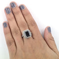 3.5 Ct Black Diamond Ring With Rose Cut Diamond Accents - ZeeDiamonds
