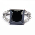 2.5 Ct Certified Black Diamond Ring With Diamond Accents - ZeeDiamonds