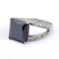 2.5 Ct Certified Black Diamond Ring With Diamond Accents - ZeeDiamonds