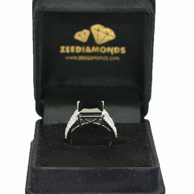 2.5 Ct Certified Black Diamond Ring With Diamond Accents - ZeeDiamonds