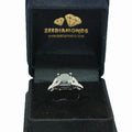 4.30 Cts Cushion Cut Black Diamond with White Diamond Accents Designer Ring - ZeeDiamonds