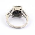 4.30 Cts Cushion Cut Black Diamond with White Diamond Accents Designer Ring - ZeeDiamonds