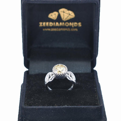 1.40 Ct Certified Champagne Diamond Solitaire Ring, Beautiful Design - ZeeDiamonds