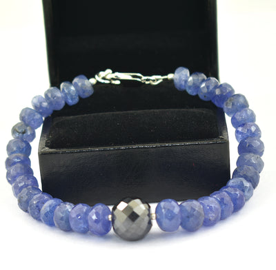 5mm-7mm Certified Tanzanite Gemstone Bracelet - ZeeDiamonds